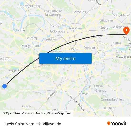 Levis-Saint-Nom to Villevaude map