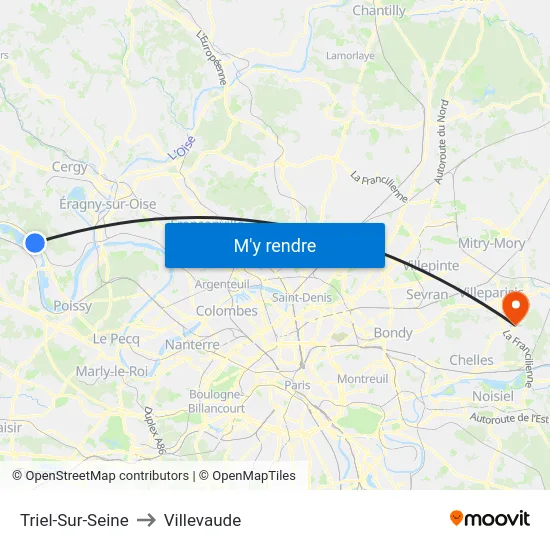 Triel-Sur-Seine to Villevaude map