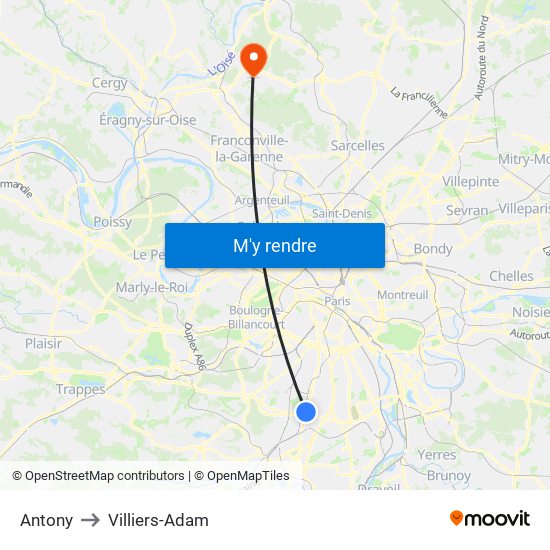 Antony to Villiers-Adam map