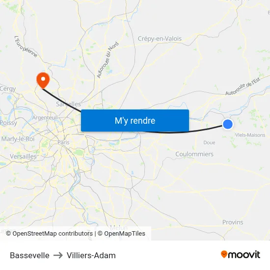 Bassevelle to Villiers-Adam map