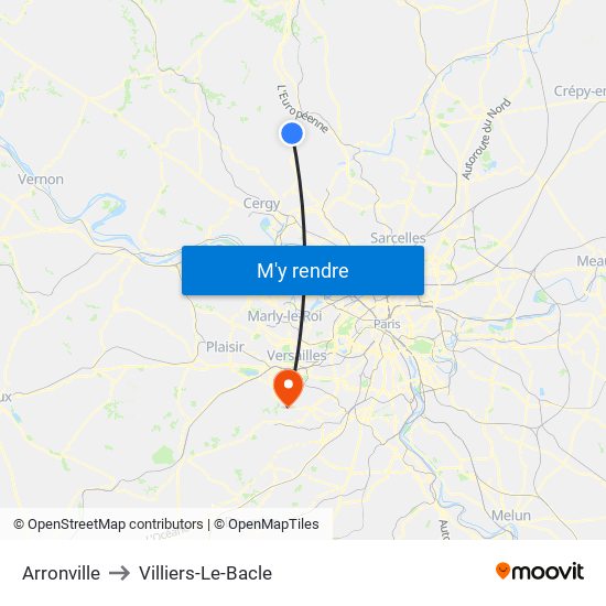 Arronville to Villiers-Le-Bacle map