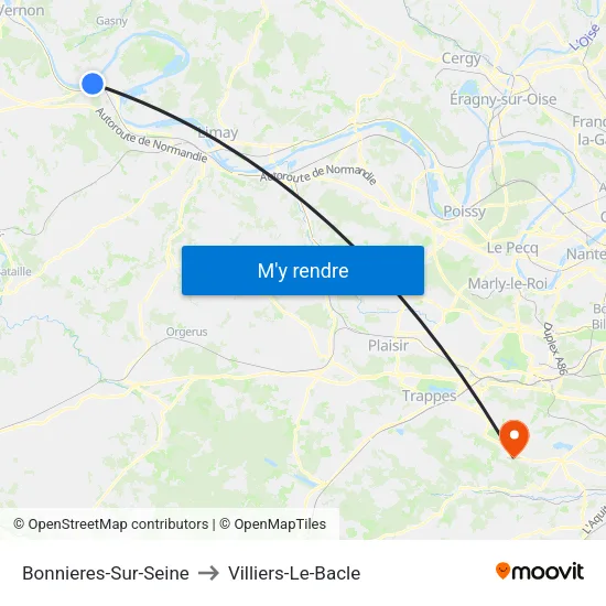 Bonnieres-Sur-Seine to Villiers-Le-Bacle map