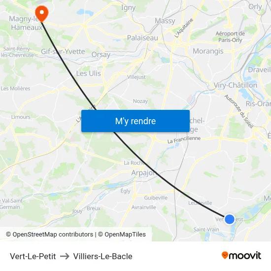 Vert-Le-Petit to Villiers-Le-Bacle map