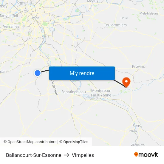Ballancourt-Sur-Essonne to Vimpelles map