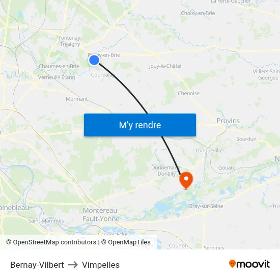 Bernay-Vilbert to Vimpelles map
