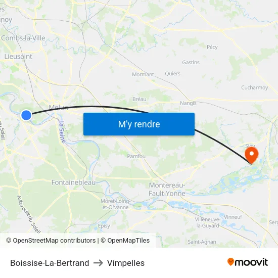Boissise-La-Bertrand to Vimpelles map