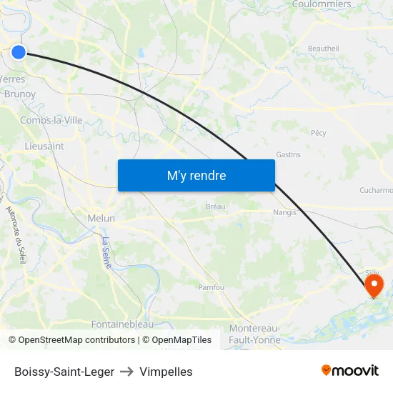 Boissy-Saint-Leger to Vimpelles map