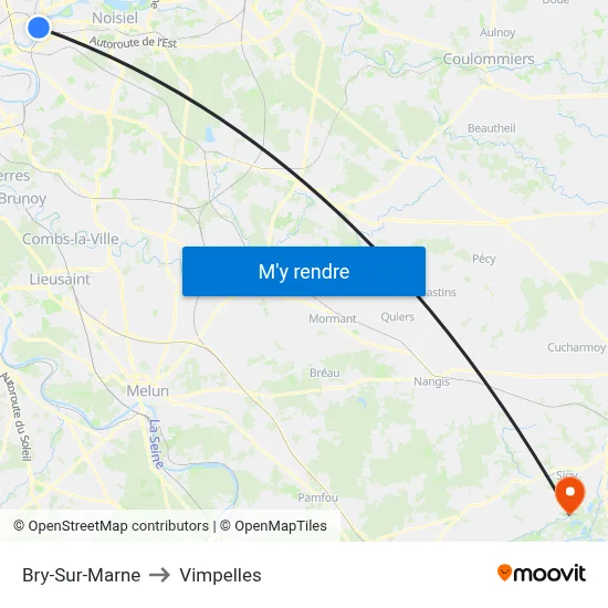 Bry-Sur-Marne to Vimpelles map