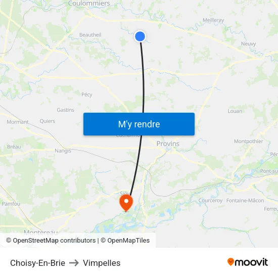 Choisy-En-Brie to Vimpelles map