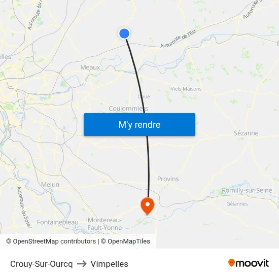 Crouy-Sur-Ourcq to Vimpelles map