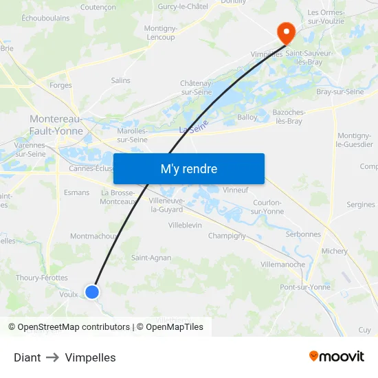 Diant to Vimpelles map