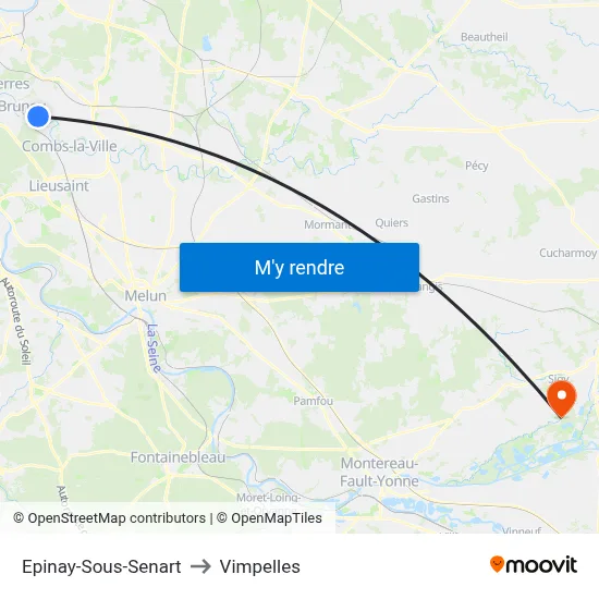 Epinay-Sous-Senart to Vimpelles map