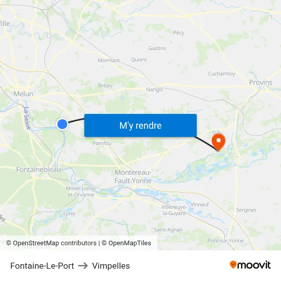 Fontaine-Le-Port to Vimpelles map