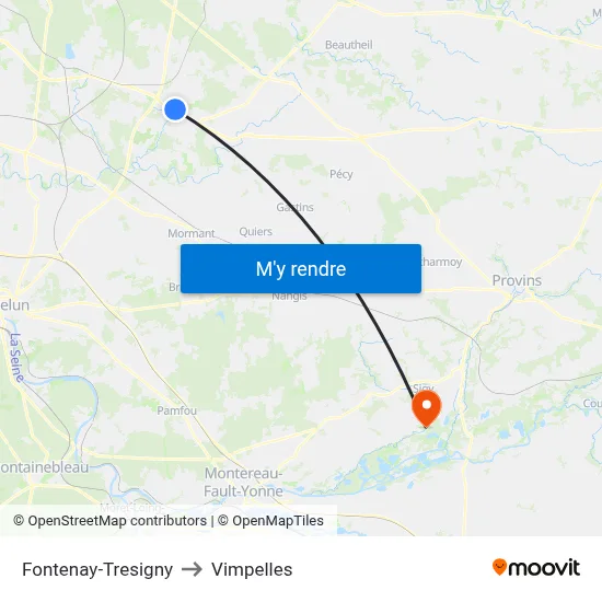 Fontenay-Tresigny to Vimpelles map
