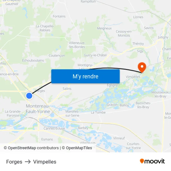 Forges to Vimpelles map