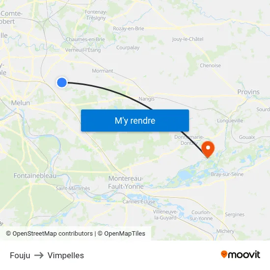 Fouju to Vimpelles map