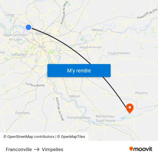 Franconville to Vimpelles map