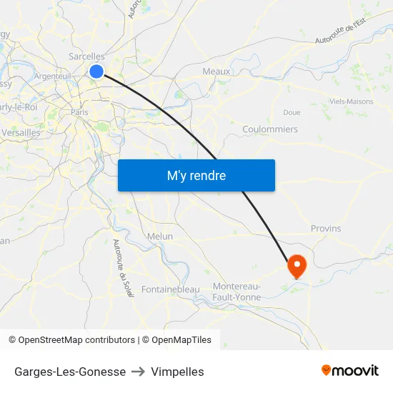 Garges-Les-Gonesse to Vimpelles map