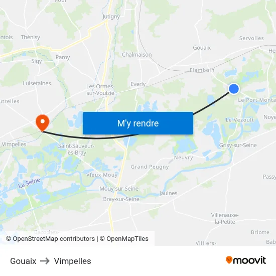 Gouaix to Vimpelles map
