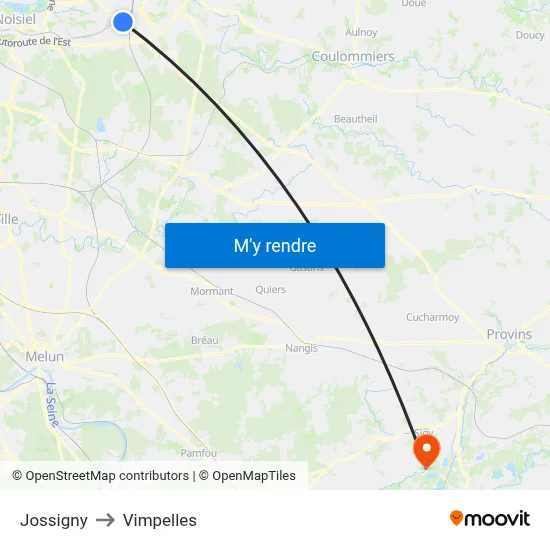 Jossigny to Vimpelles map
