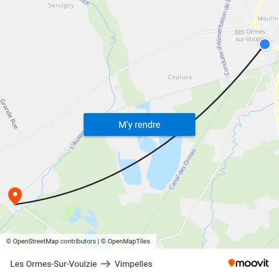 Les Ormes-Sur-Voulzie to Vimpelles map