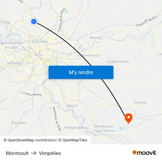 Montsoult to Vimpelles map