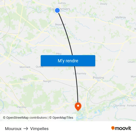 Mouroux to Vimpelles map