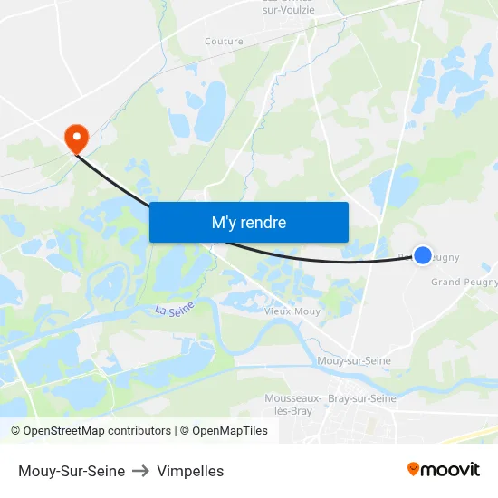 Mouy-Sur-Seine to Vimpelles map