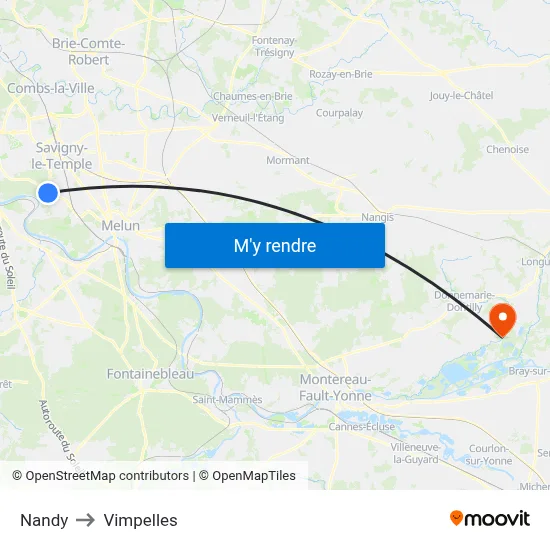 Nandy to Vimpelles map