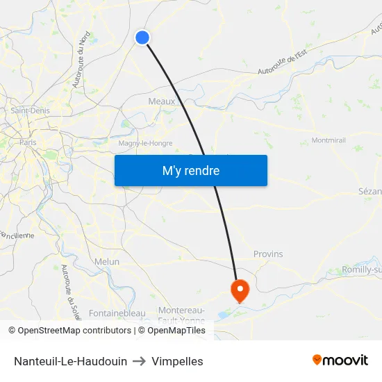 Nanteuil-Le-Haudouin to Vimpelles map