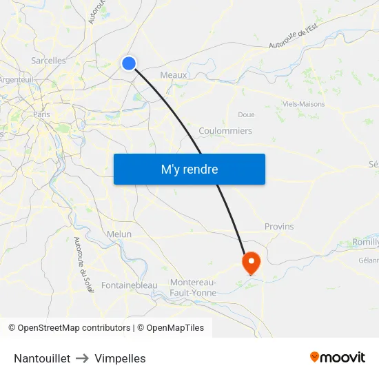 Nantouillet to Vimpelles map