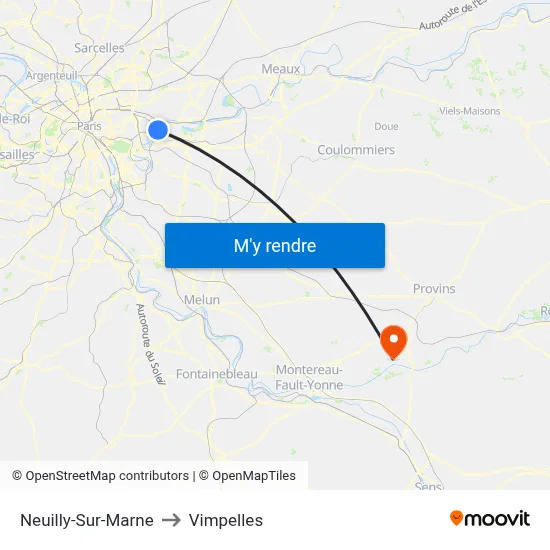 Neuilly-Sur-Marne to Vimpelles map