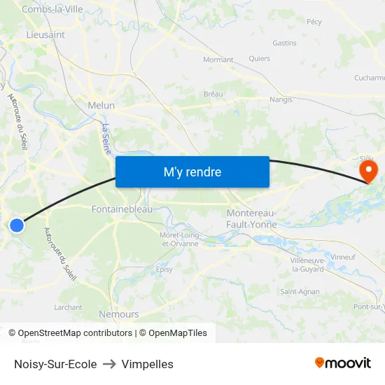 Noisy-Sur-Ecole to Vimpelles map