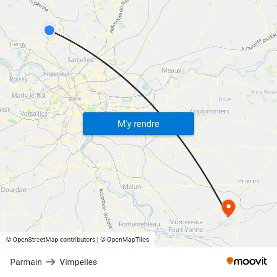 Parmain to Vimpelles map