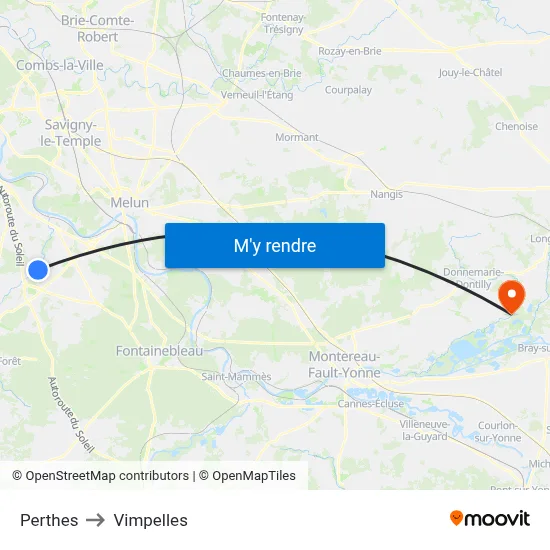 Perthes to Vimpelles map