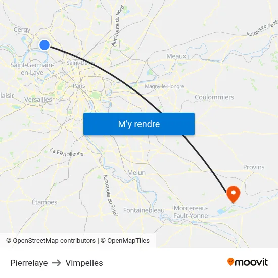 Pierrelaye to Vimpelles map