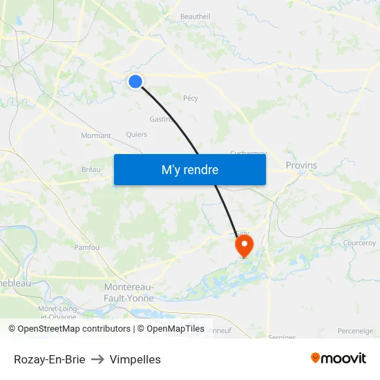 Rozay-En-Brie to Vimpelles map