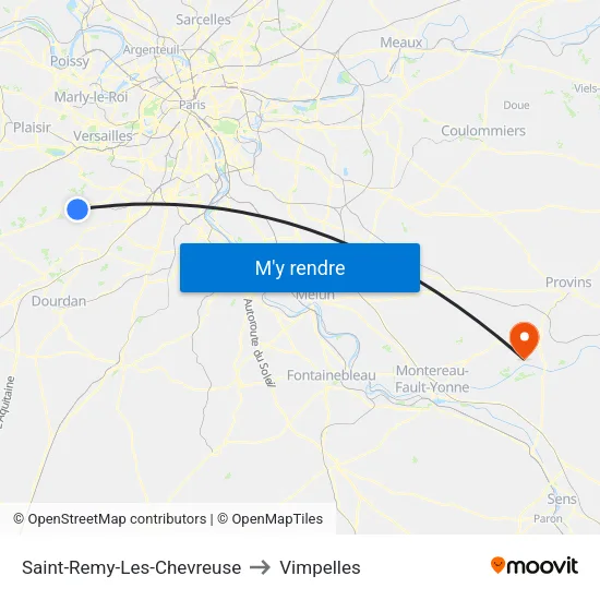 Saint-Remy-Les-Chevreuse to Vimpelles map