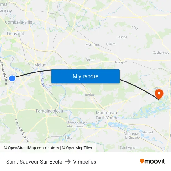 Saint-Sauveur-Sur-Ecole to Vimpelles map