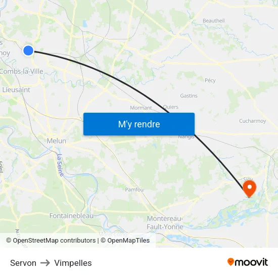 Servon to Vimpelles map