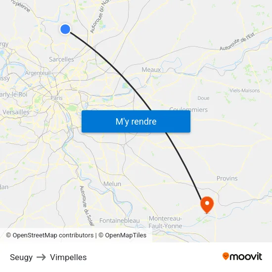 Seugy to Vimpelles map