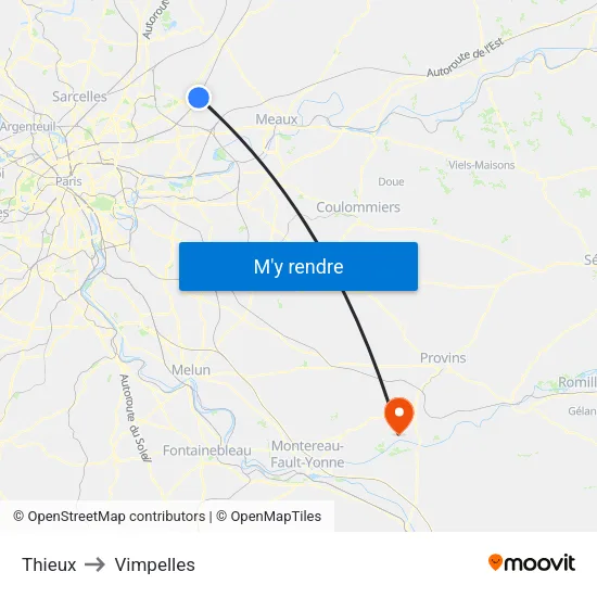 Thieux to Vimpelles map
