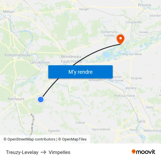 Treuzy-Levelay to Vimpelles map