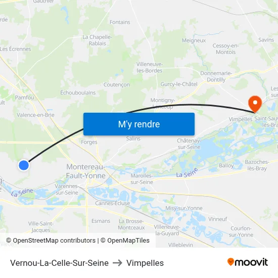 Vernou-La-Celle-Sur-Seine to Vimpelles map