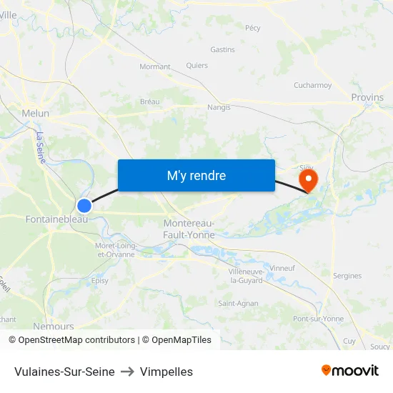 Vulaines-Sur-Seine to Vimpelles map