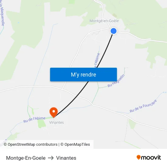 Montge-En-Goele to Vinantes map