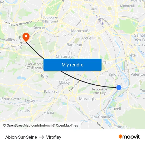 Ablon-Sur-Seine to Viroflay map