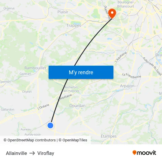 Allainville to Viroflay map
