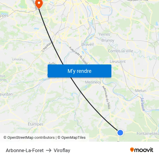Arbonne-La-Foret to Viroflay map