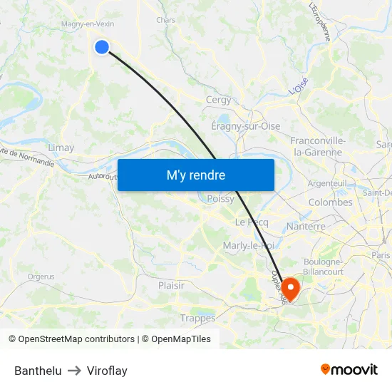 Banthelu to Viroflay map